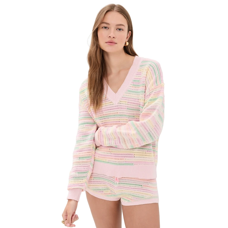 LoveShackFancy Marlieanna Pullover TROPICAL SWIRL M