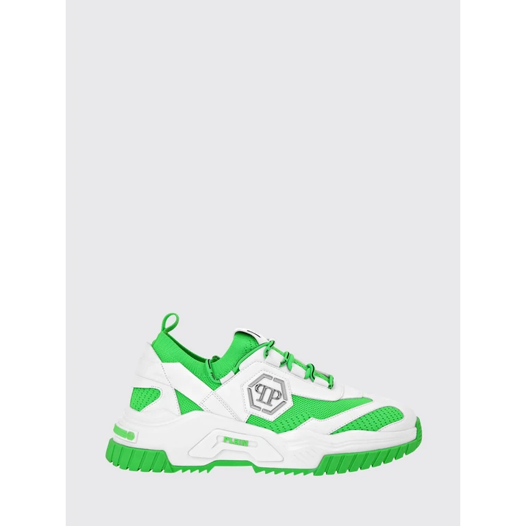 Low-Top Sneakers in Crochet Knit with Bicolour Monogram Pattern (UAESUSC0882PTE003N0129)