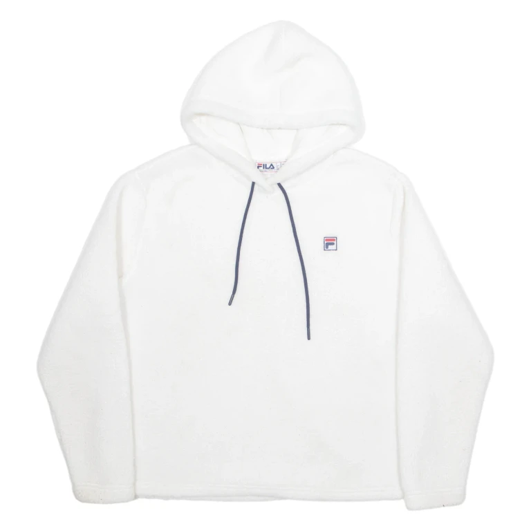 FILA Teddy Fleece Womens White Hoodie XL