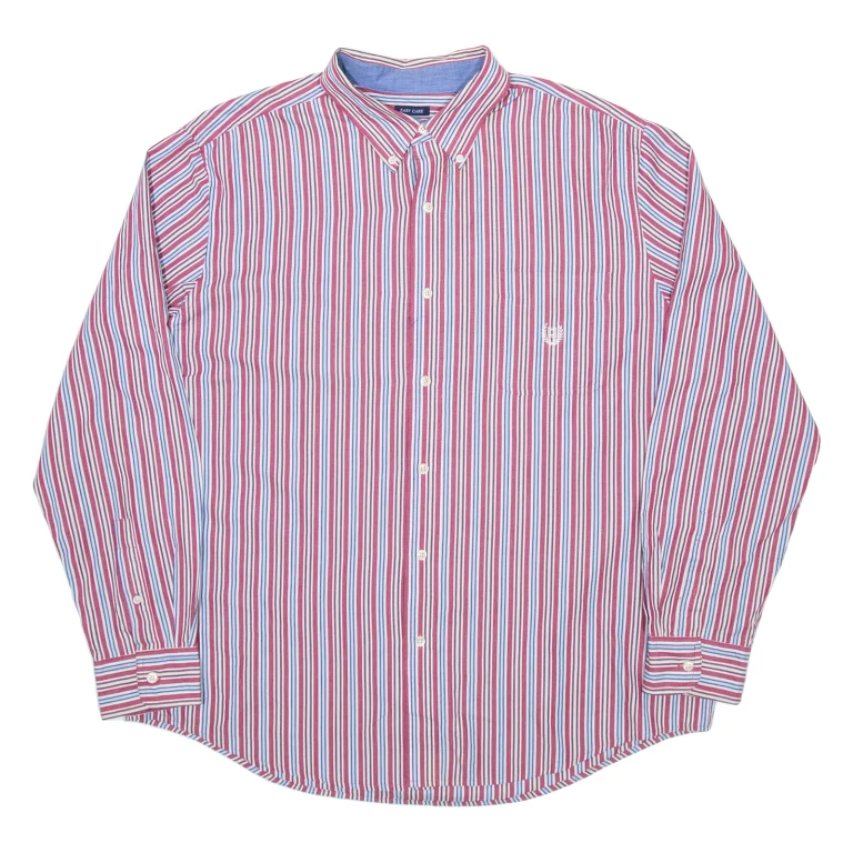 CHAPS Mens Shirt Red Pinstripe Long Sleeve XL