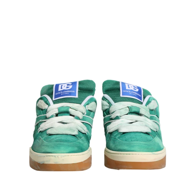 Dolce & Gabbana Green Suede New Roma Low Top Sneakers Shoes Leather (suede) - Men