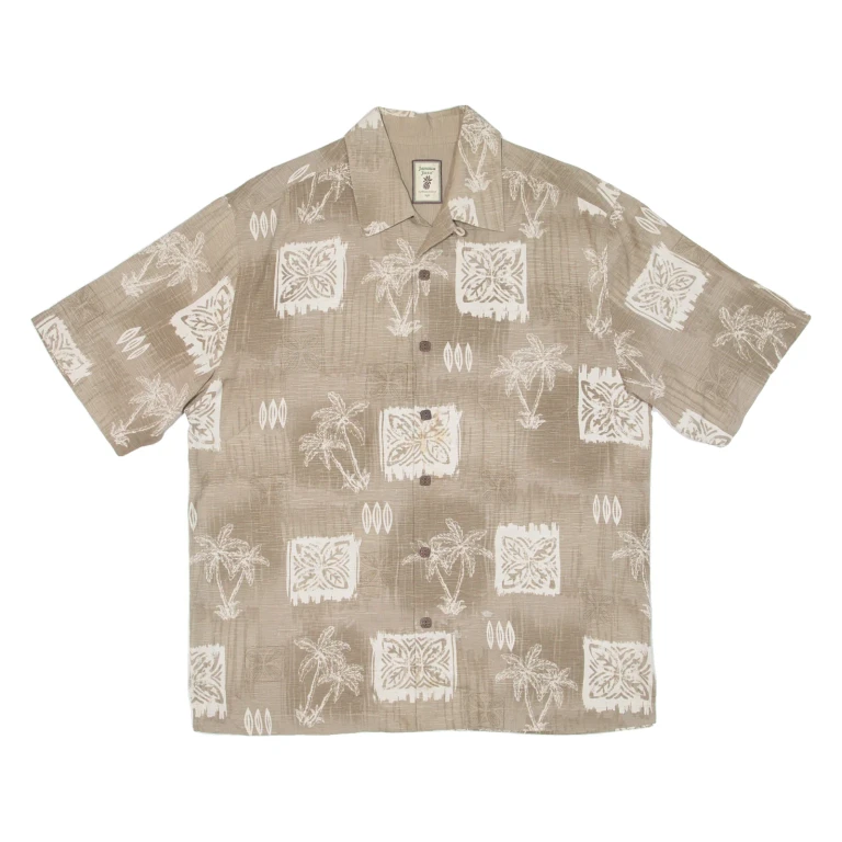 JAMAICA JAXX Mens Hawaiian Shirt Beige Floral M