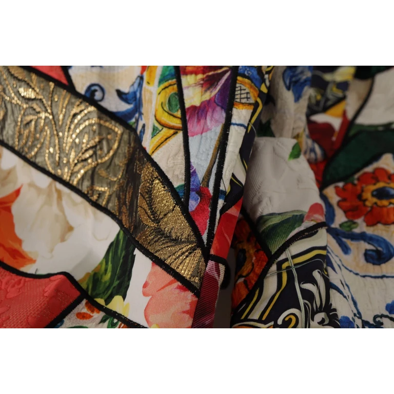 Dolce & Gabbana Multicolor Patchwork Jacquard High Waist Pants - Women