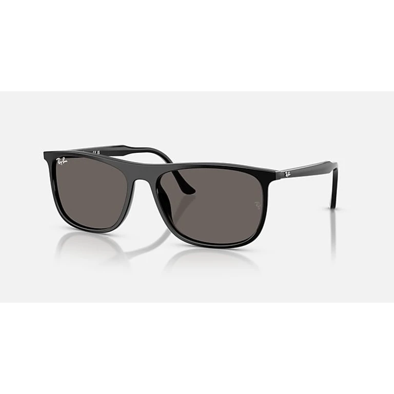 Ray Ban Dark Grey Rectangular Unisex Sunglasses RB2216F 901/B1 58