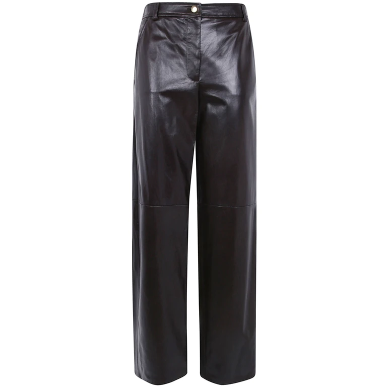 Pantaloni In Pelle Nappa "Mst Legno"