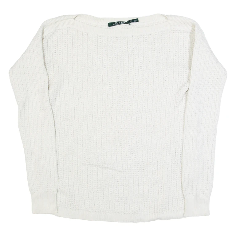 LAUREN RALPH LAUREN Womens Jumper Cream Tight Knit XXS