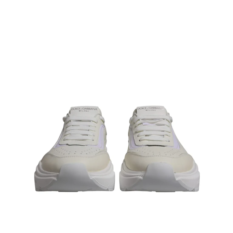 White Daymaster Low Top Sneakers Shoes Calf Leather Nylon - Men