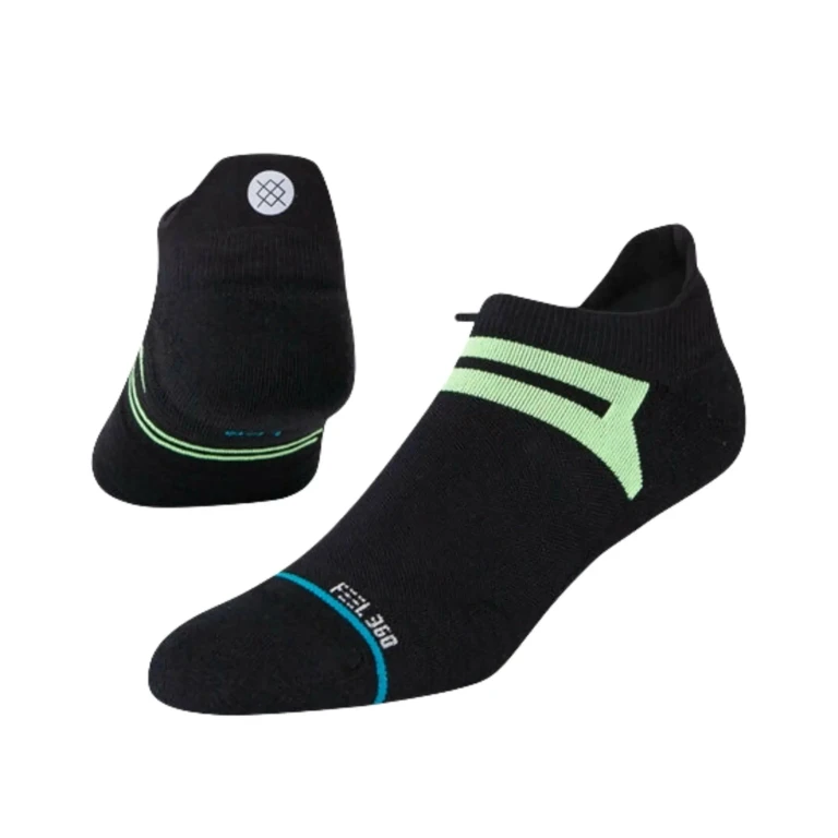Feel 360 Yield Tab Running Ankle Socks Black/Volt