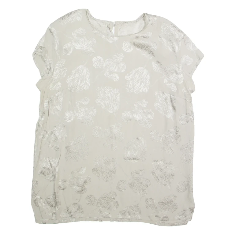 Womens Printed Top Grey Sleeveless Floral L