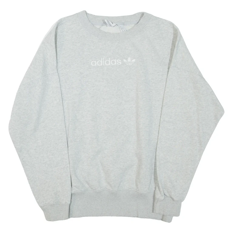 ADIDAS Womens Sweatshirt Grey Crew Neck UK 12