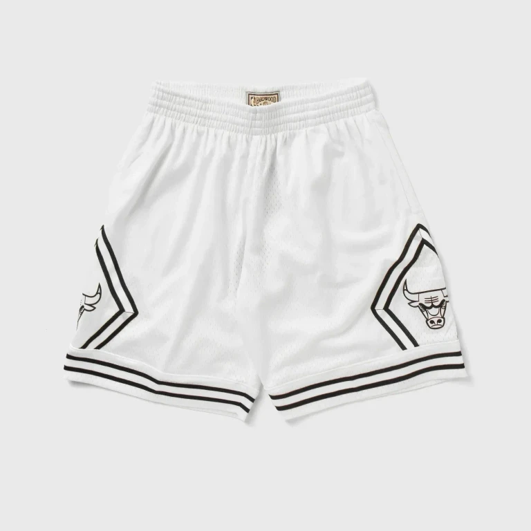 Men's White Black Swingman Shorts Bulls 97 Shorts