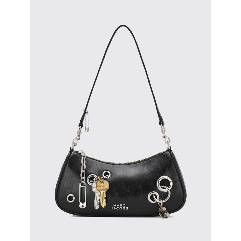 The Grommet Shoulder Bag in Smooth Leather with Embroidery and Charm (2S6HSH010H01001)