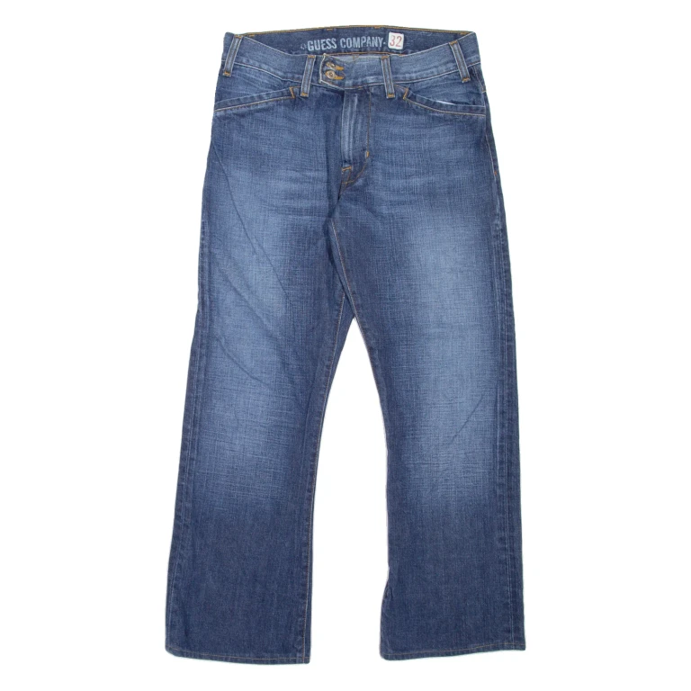 GUESS Womens Jeans Blue Regular Bootcut Stone Wash W32 L27
