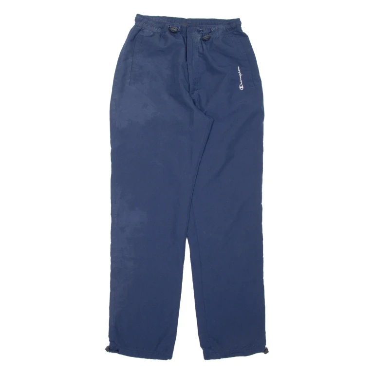 CHAMPION Lined Mens Track Pants Blue Wide-Leg S W25 L30