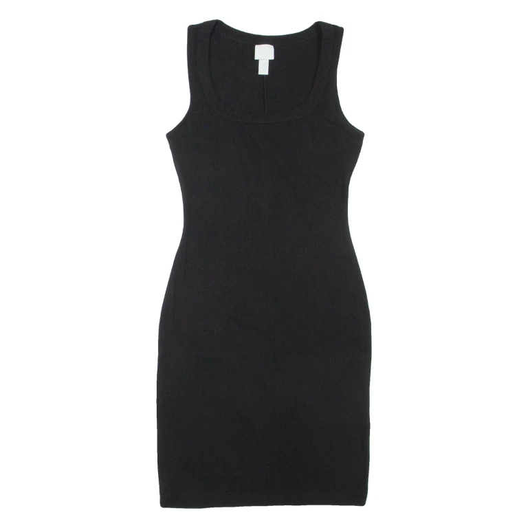 H&M Womens Bodycon Dress Black Sleeveless Short XS