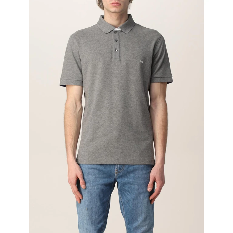 stretch cotton polo shirt with logo (NPMB244135STDWB202)