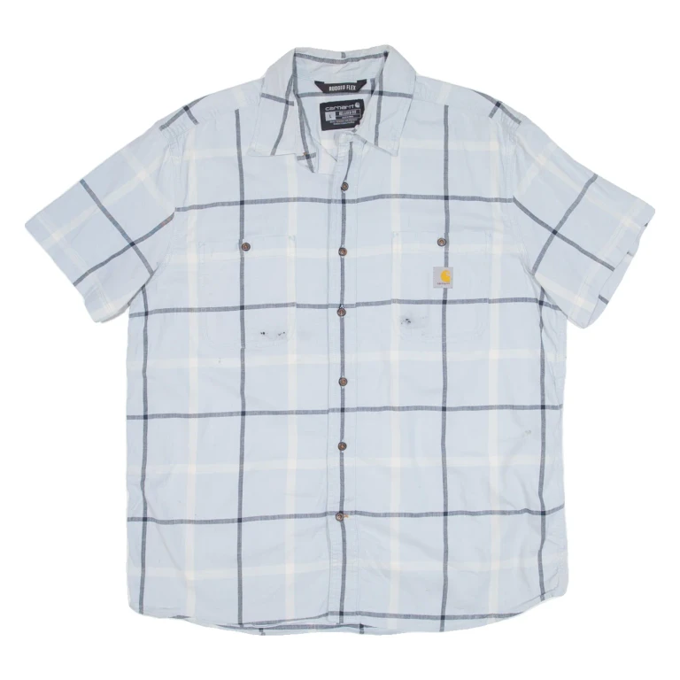 CARHARTT Relaxed Fit Mens Shirt Blue Check L