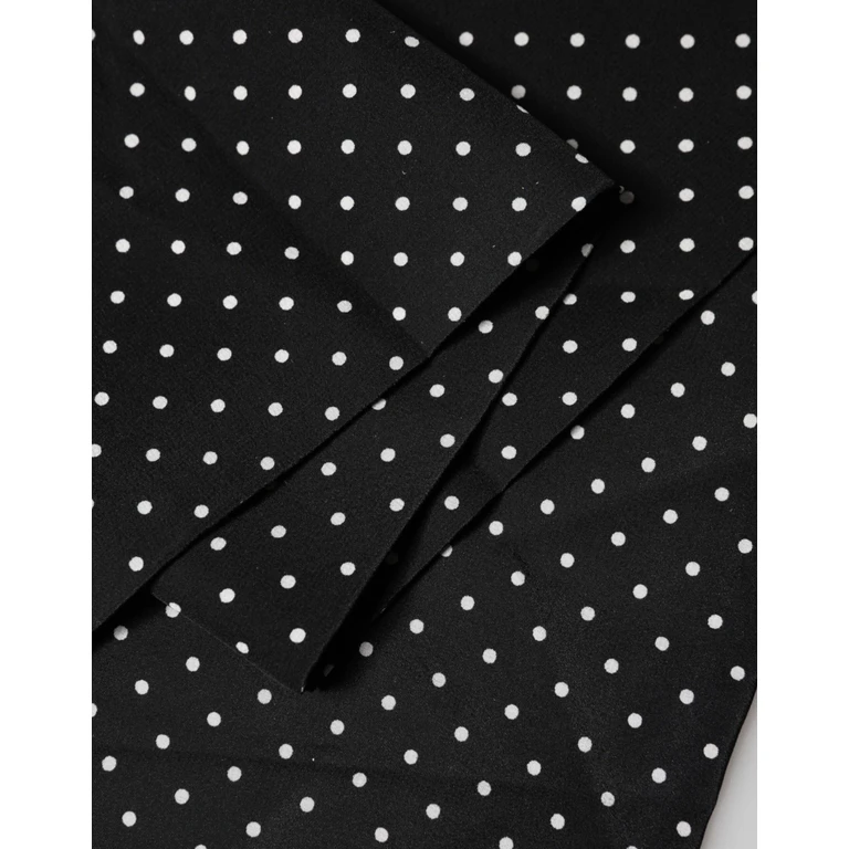 Dolce & Gabbana Black Polka Dot Neck Wrap Foulard 133.5cm X 12.5cm Scarf With White Dots - Men
