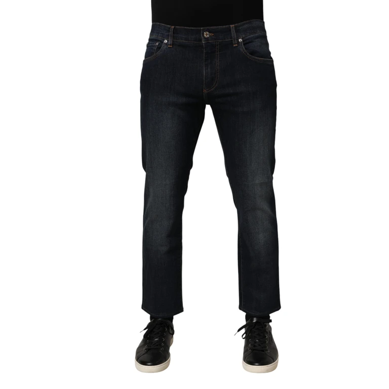 Dolce & Gabbana Dark Blue Cotton Skinny Men Denim Jeans Co+02 Clothing - Men