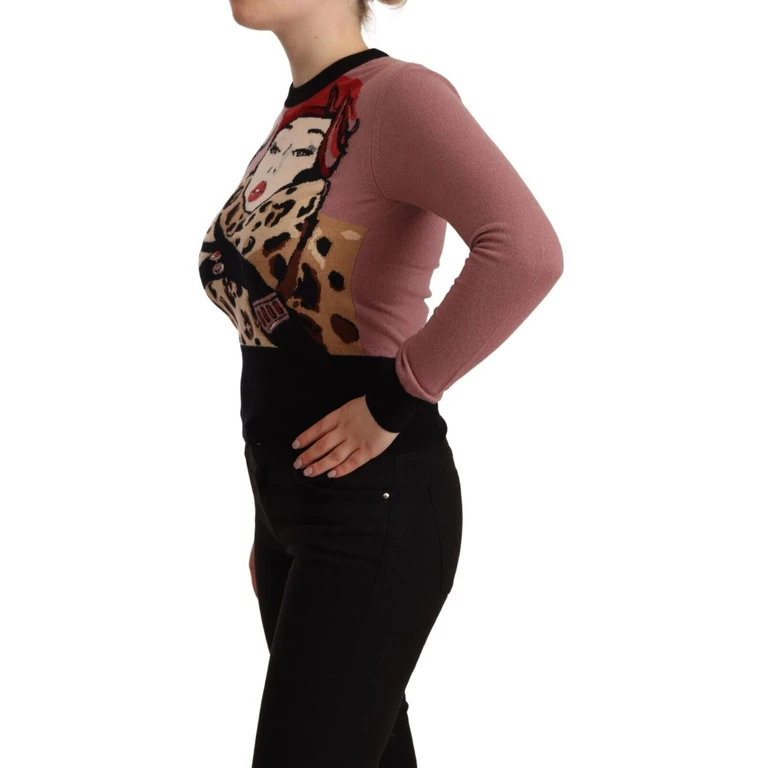 Dolce & Gabbana Pink Cashmere Crewneck Sartoria Pullover Sweater Clothing - Women