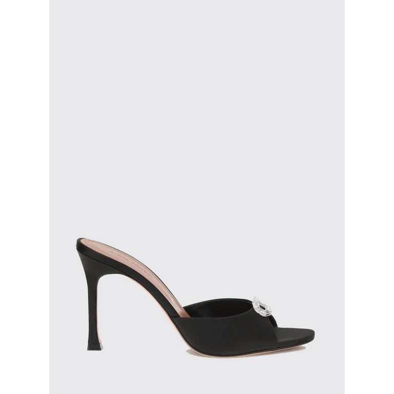 Camelia Satin Sandals with Crystal Embellishments and Stiletto Heel (17S366395MINBLACKSATIN)