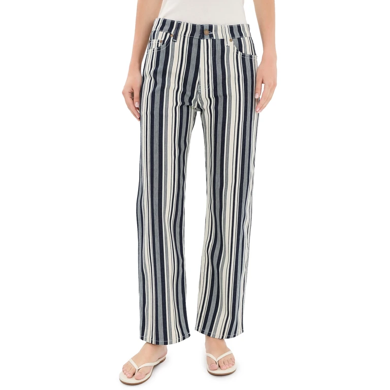 Stripe Straight Jeans Chalk/Midnight 27