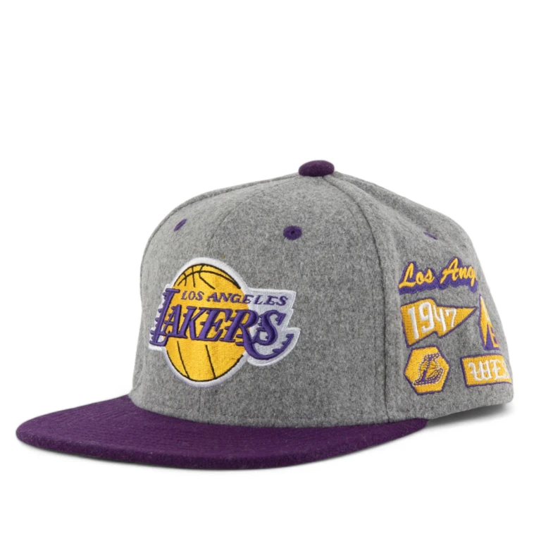 Men's NBA Melton Patch Snapback Lakers Snapback Caps