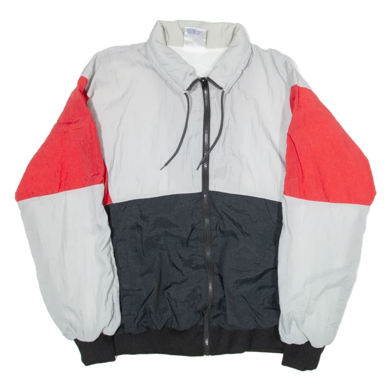 PACER SPORTSWEAR Womens Shell Jacket Grey Nylon 90s L
