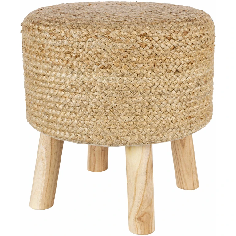 Tagaytay Natural Wood Stool Ottoman - Clearance