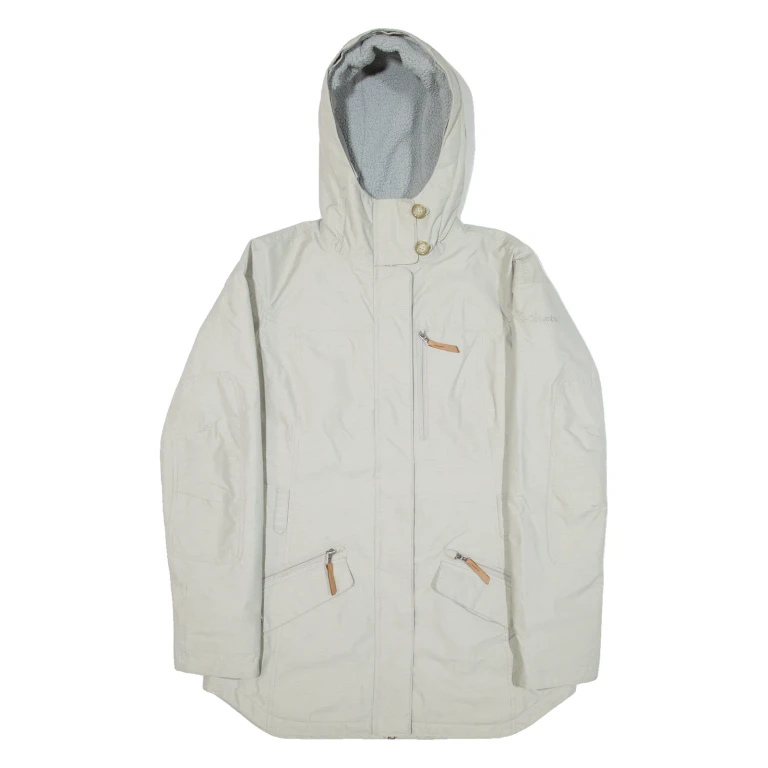 COLUMBIA Insulated Womens Parka Jacket Beige Hooded M