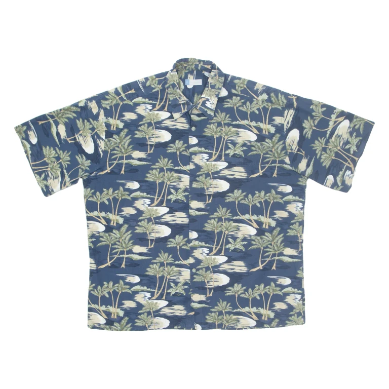 HALF MOON BAY Mens Hawaiian Shirt Blue Floral XL