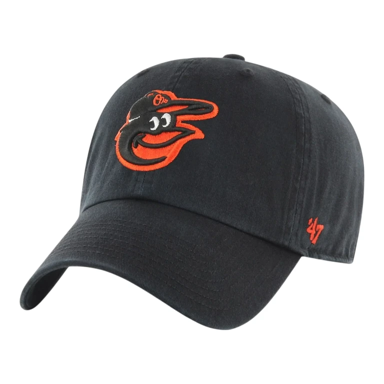 Clean Up Baltimore Orioles Strapback Hat - Black Adjustable Cap
