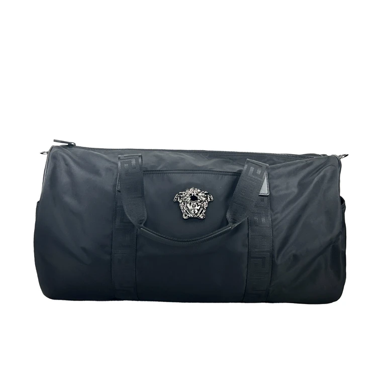 Versace Medusa Large Nylon Duffle Bag Silver - Women