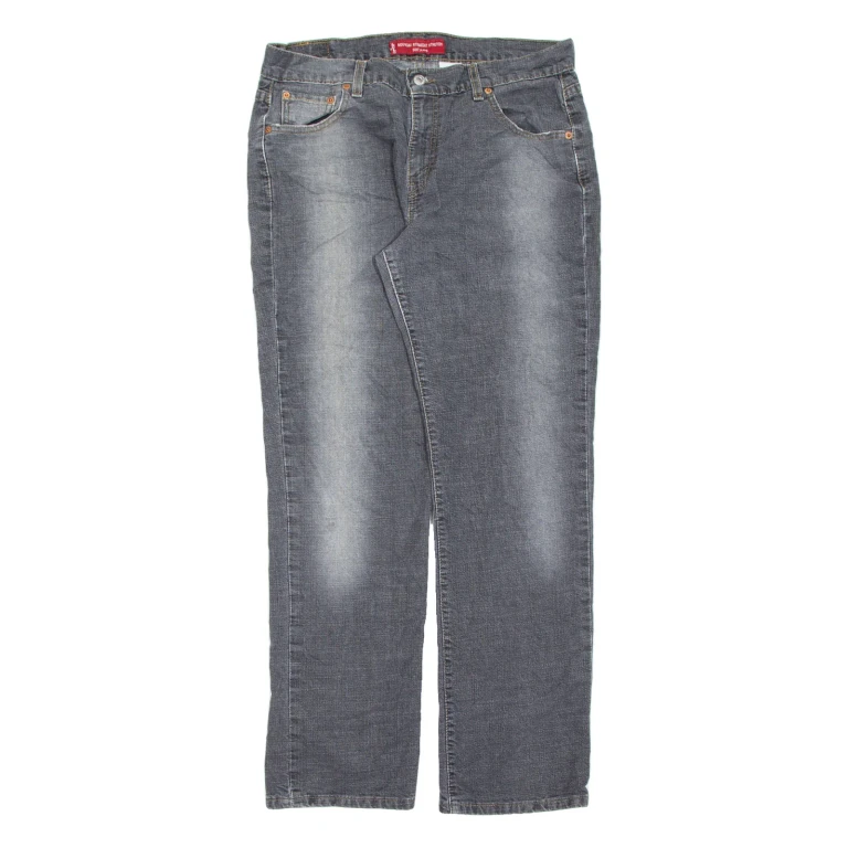 LEVI'S 505 Low Rise Womens Jeans Black Slim Straight Charcoal Wash W34 L31