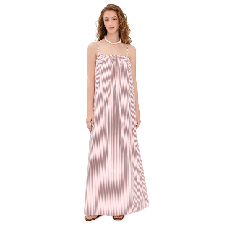 o. p.t Market Cotton Maxi Dress Red Stripe XS