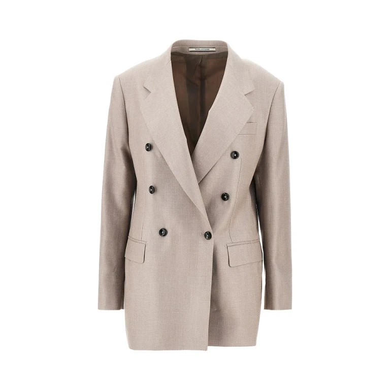 TAGLIATORE Double-breasted twill jacket Woman 42