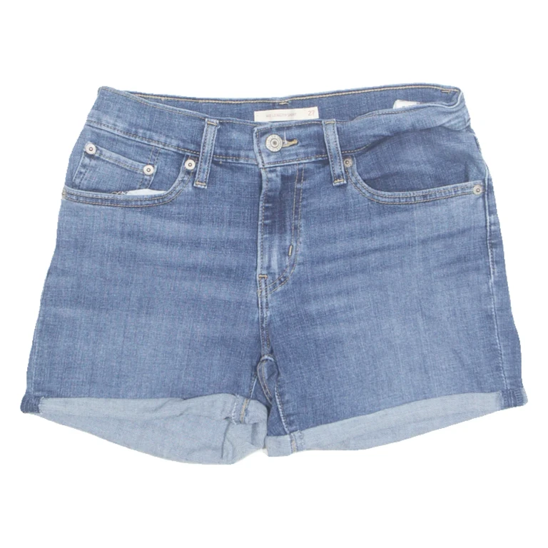 LEVI'S Turn Up Womens Denim Shorts Blue S W28