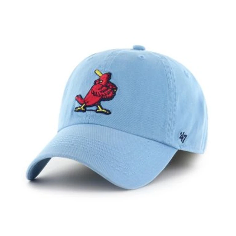 Clean Up St. Louis Cardinals Cooperstown Strapback Hat - Columbia Blue Adjustable Cap