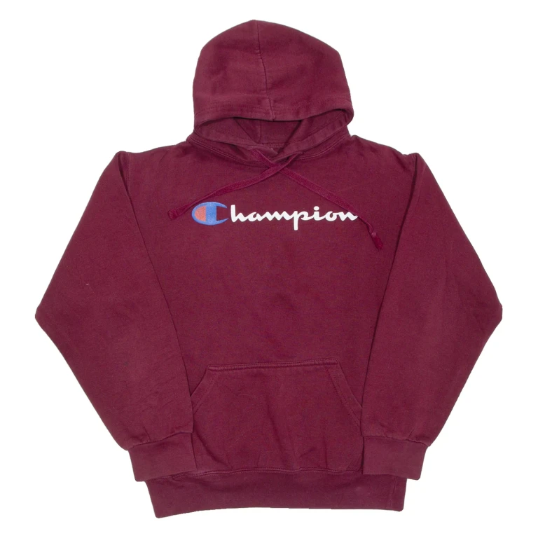 CHAMPION Mens Maroon Hoodie S