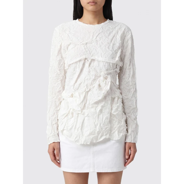 COMME DES GARÇONS Long-Sleeved Crêpe Top with Wrinkled Effect (GQT0190511)