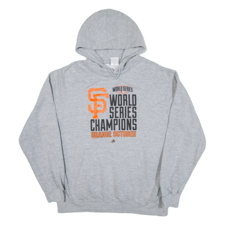 MAJESTIC World Series Champions Mens Grey Hoodie USA L