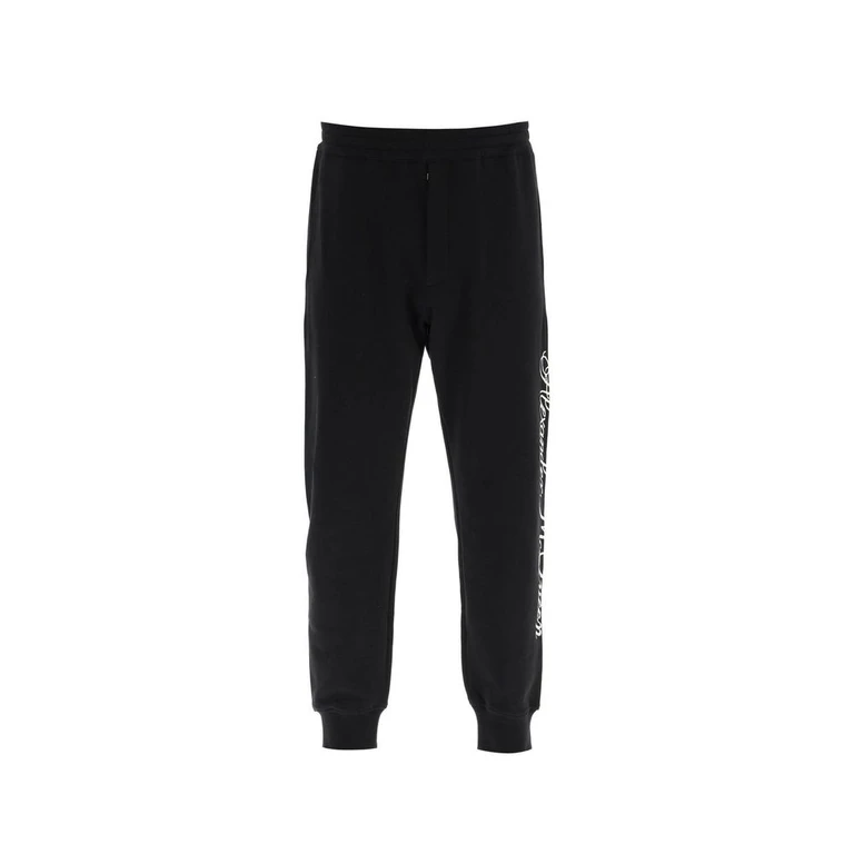 Alexander McQueen Black Cotton Joggers (workout Pants) - Men