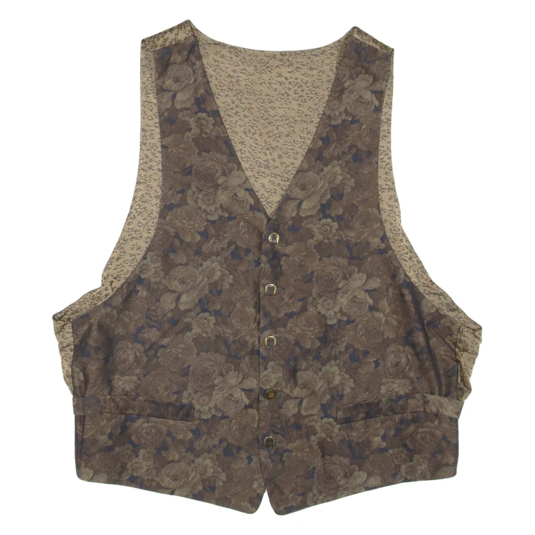 Mens Blazer Waistcoat Green Floral M