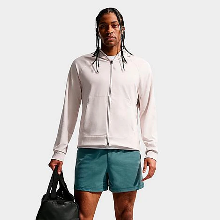 Nike Men's Primary NanoKnit Dri-FIT UV Protection Full-Zip Training Hoodie in Light Orewood Brown/Sail/Heather Size: XS