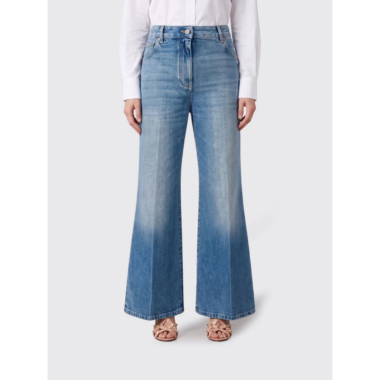 High-Waisted Flare Jeans in Cotton Denim (DD33UACH558)