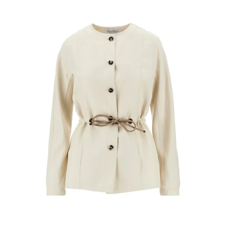 MAX MARA Linen and silk jacket with drawstring Woman 40