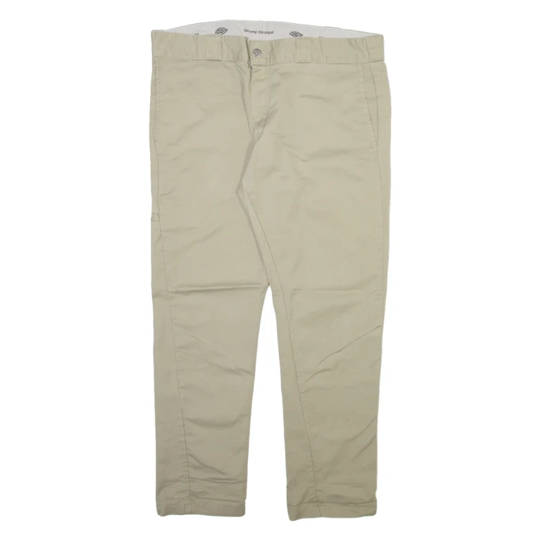 DICKIES Mens Trousers Beige Slim Skinny W36 L30