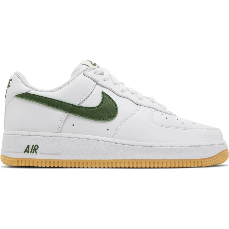 Men's Air Force 1 Low Retro Qs 'Color Of The Month White Forest Green' Sneakers