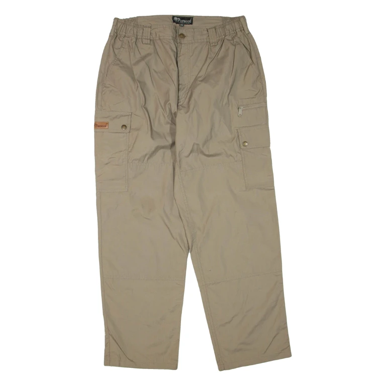PINEWOOD Mens Trousers Brown Regular Tapered W32 L30