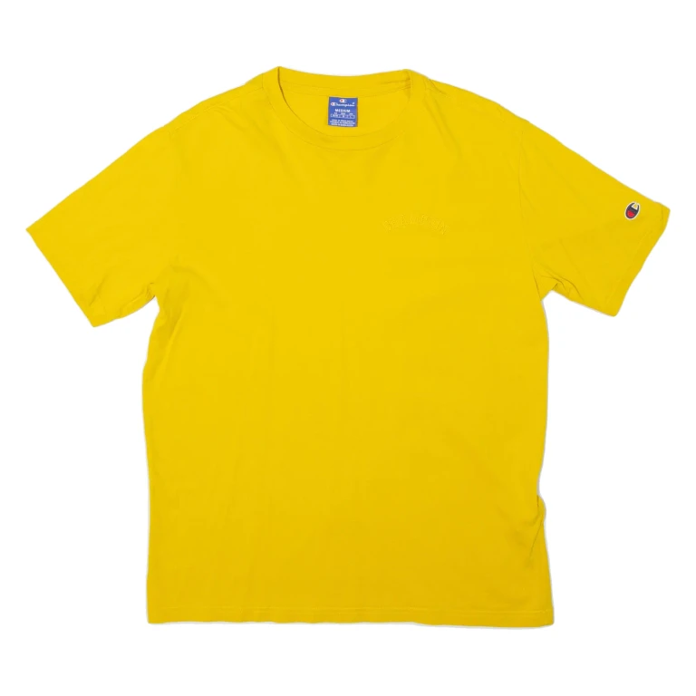 CHAMPION Mens T-Shirt Yellow M